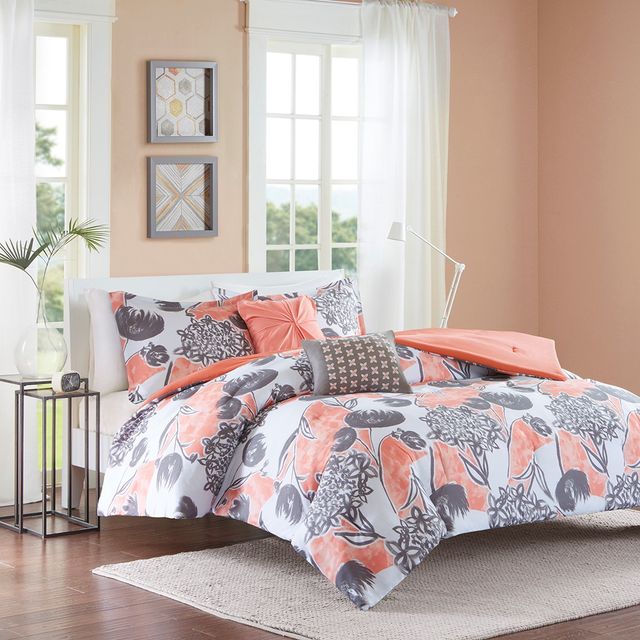 Olliix by Intelligent Design Marie Coral Full/Queen Comforter Set-0