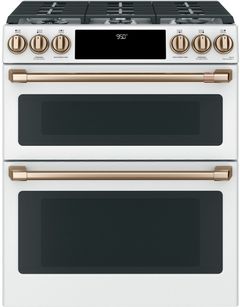 Café™ 30" Matte White Slide In Dual Fuel Range