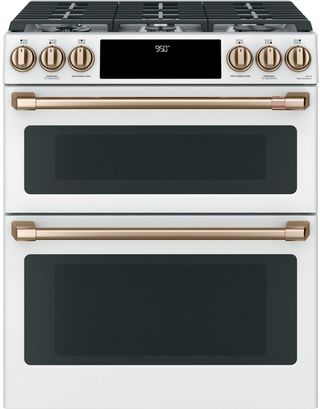 Café™ 30" Matte White Slide In Dual Fuel Range