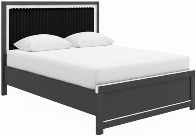 Signature Design by Ashley® Birmonton Black Queen Upholstered Panel Bed-0