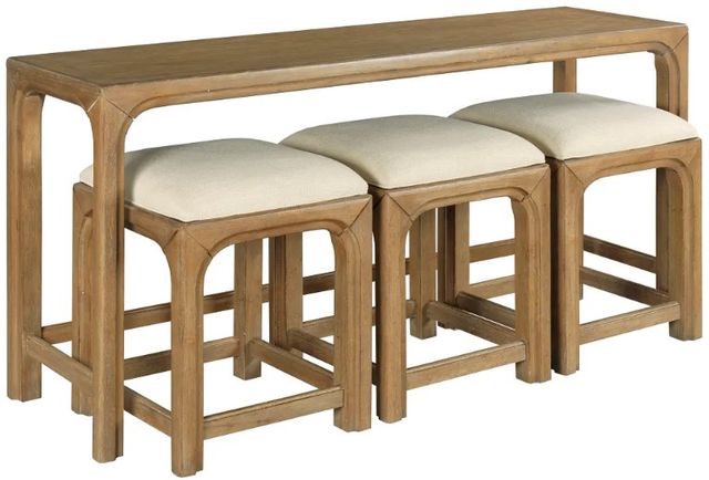 Hammary® Jetson 4-Piece Warm Honey Bar Console Set with Three Stools-0