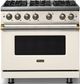Viking® 5 Series 36" Pure White Pro Style Gas (LP) Range with Brushed Brass Trim-0