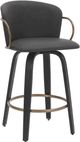Inspire™ Lawson 2-Piece Ivory/Brown/Aged Gold 26" Swivel Counter Stool -0