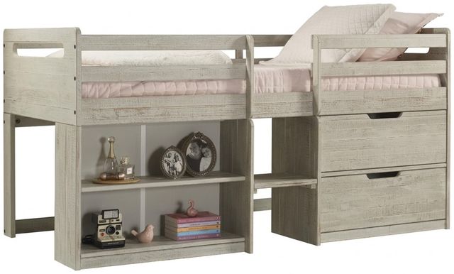 Donco Kids Columbia Rustic Light Gray Youth Twin Low Loft Bed-0