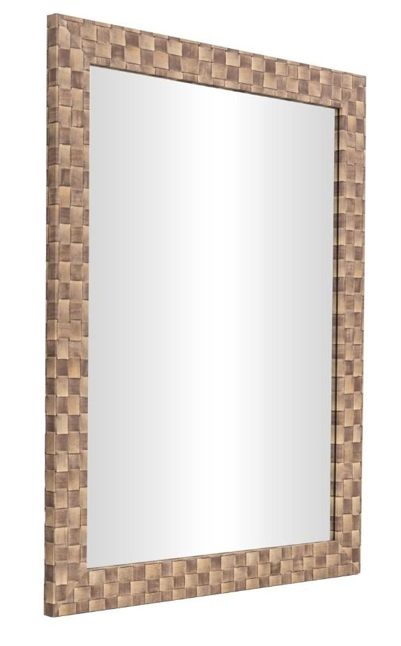 Deco Marche Brown Wall Mirror with Checkered Frame -2