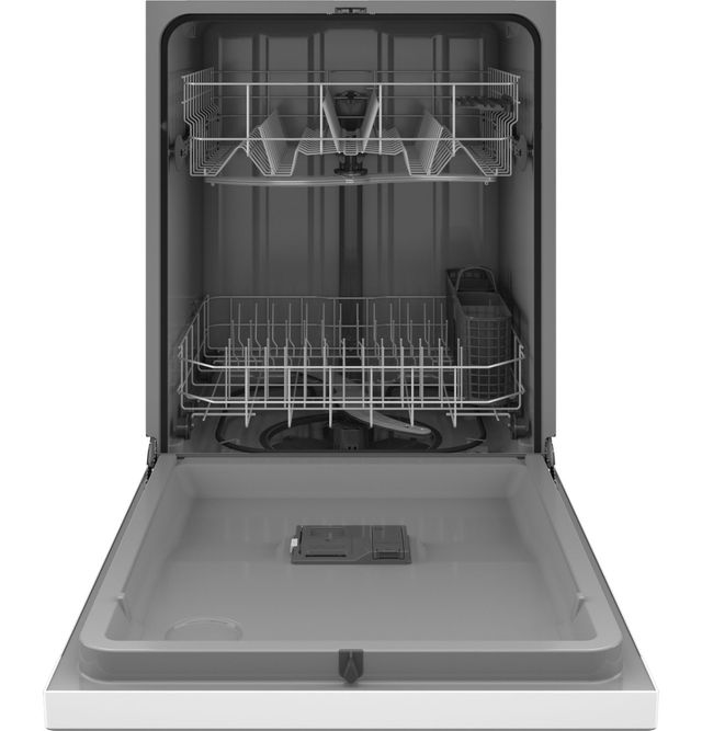 GE® 24" White Front Control Built-In Dishwasher-2