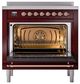 Ilve® Nostalgie II Noblesse 36'' Burgundy Pro Style Induction Range with Copper Trim-2