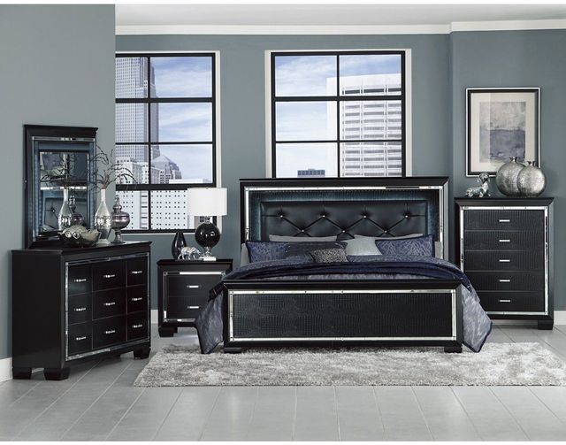 Mazin Furniture Allura Black Full Panel Bed-2