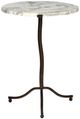 Four Hands Sophie Antiqued Rust End Table with Veined White Marble Top-3