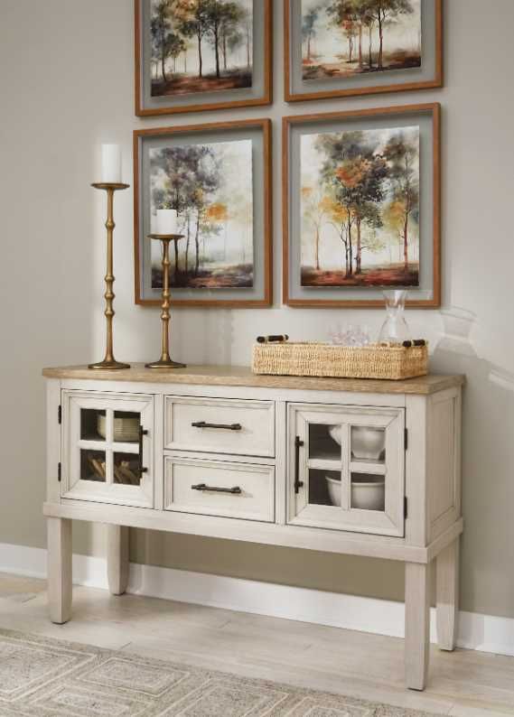 Benchcraft® Shaybrock Antique White/Brown Dining Server-7