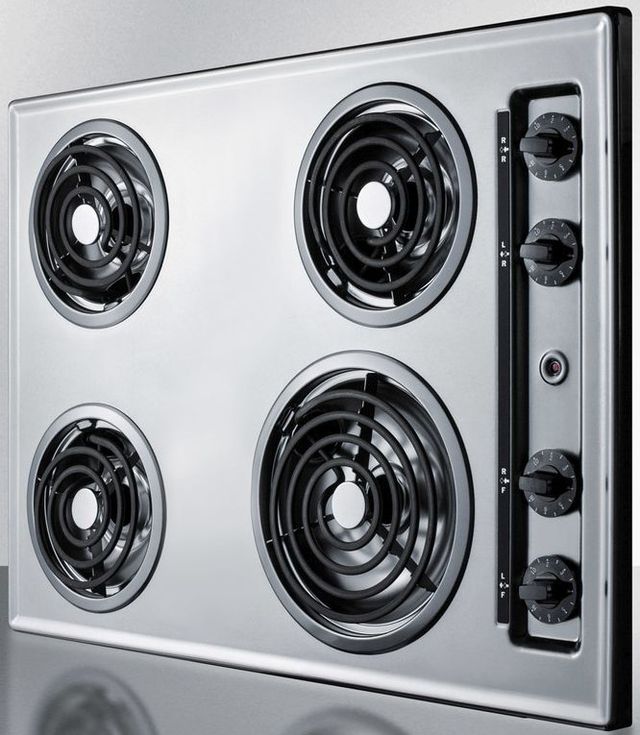 Summit® 30" Chrome Electric Cooktop-1