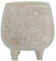 A & B Home Brown/White Round Footed Cement Planter-0