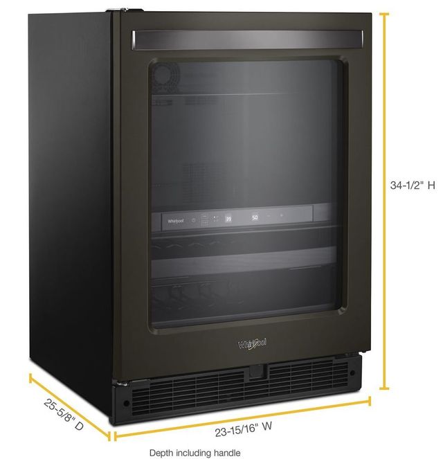 Whirlpool® 24" 5.2 Cu. Ft. Black Stainless Wine Cooler-2