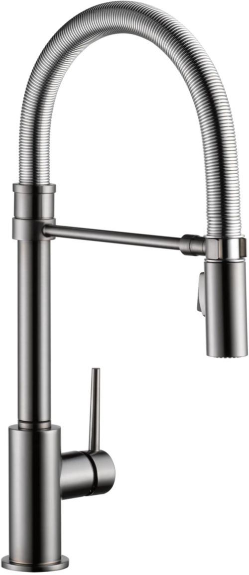 Delta Trinsic® Black Stainless Single-Handle Pull-Down Spring Kitchen Faucet-3