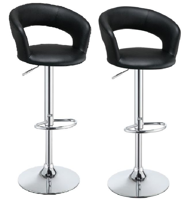 Coaster® Barraza 2-Piece Black/Chrome Adjustable Stool-0