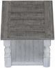 International Furniture Direct Stone Weathered Gray End Table with Ivory Antiqued Base-3