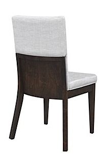 Chaise d'appoint en tissu brun foncé/blanc VieBois®-1