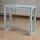 A & B Home Janus Blue Capiz Inlay Console Table-4