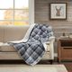 Olliix by Woolrich Tasha Grey Oversized Softspun Down Alternative Throw-2