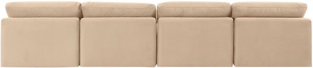 Meridian Furniture Indulge 4-Piece Beige Armless Velvet Sofa-3