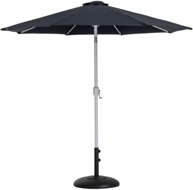 Meridian Furniture Fiji Black/Matte Black/Matte White Aluminum Outdoor Patio Umbrella and Base-0