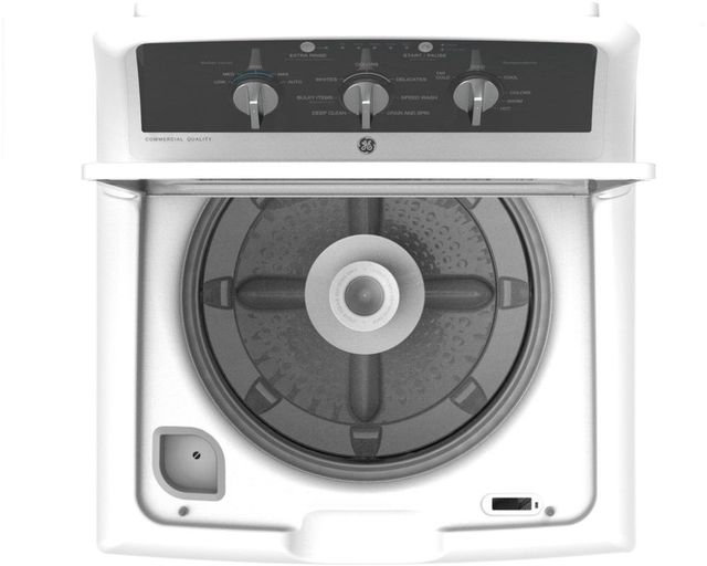 GE® White Top Load Washer & Gas Dryer Laundry Pair-4