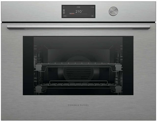 Fisher & Paykel Series 11 Contemporary 30" Brushed Silver Glass Combination Steam Oven-0