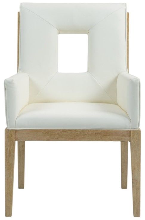Meridian Furniture Gwendolyn Cream/Natural Vegan Leather Dining Chair-1