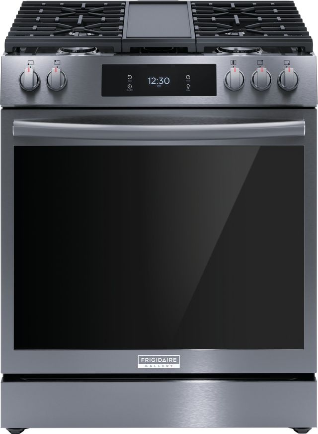 Frigidaire Gallery® 30" Smudge-Proof® Black Stainless Steel Slide-In Gas Range-1