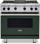 Viking® 7 Series 36" Blackforest Green Pro Style Natural Gas Range with 12" Reversible Griddle-0