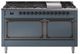 Ilve® Nostalgie II Noblesse 60'' Blue Gray Pro Style Dual Fuel Range with Burnished Trim-0