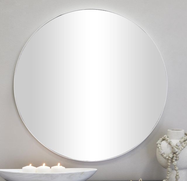 Deco Marche White Thin Minimalistic Frame Mirror-4