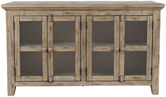Jofran Inc. Rustic Shores Watch Hill Weathered Gray 4-Door Low Accent Cabinet-0