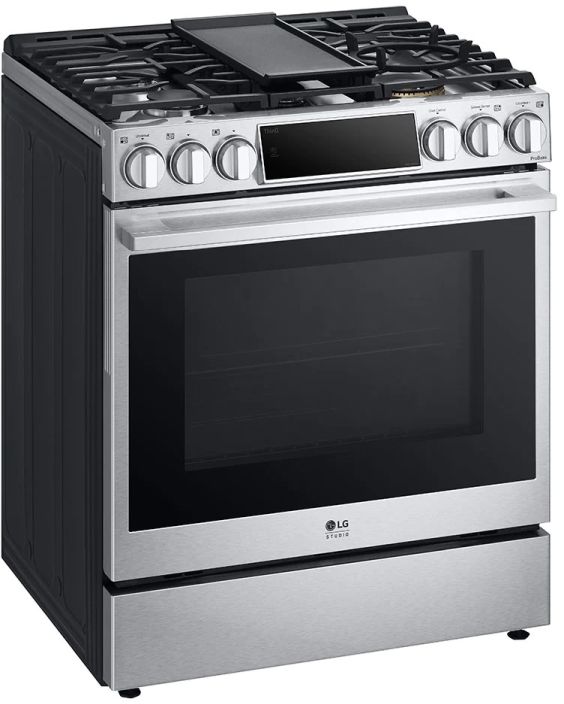 LG Studio 30" Stainless Steel Slide In Dual Fuel Range - Thumbnail 4