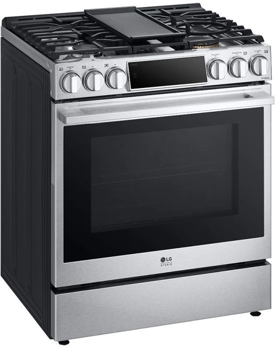 LG Studio 30" Stainless Steel Slide In Dual Fuel Range -4