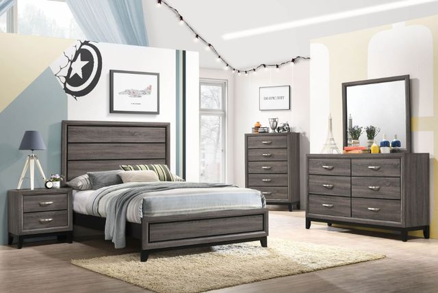 Coaster® Watson 5-Piece Gray Oak Youth Full Panel Bedroom Set-1