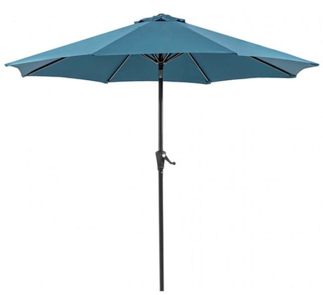 Furniture of America® Tano Blue Fabric/Steel Outdoor Umbrella and Base-0