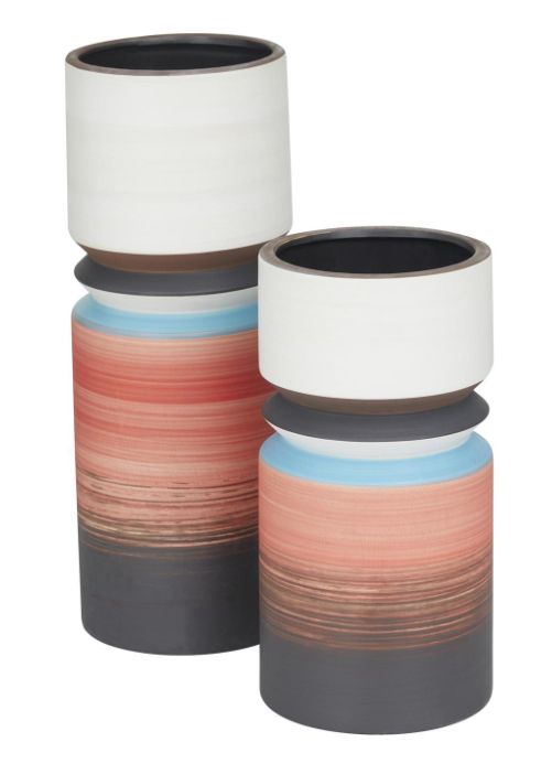 Deco Marche 2-Piece Multi-Colored Ceramic Decorative Vase-2