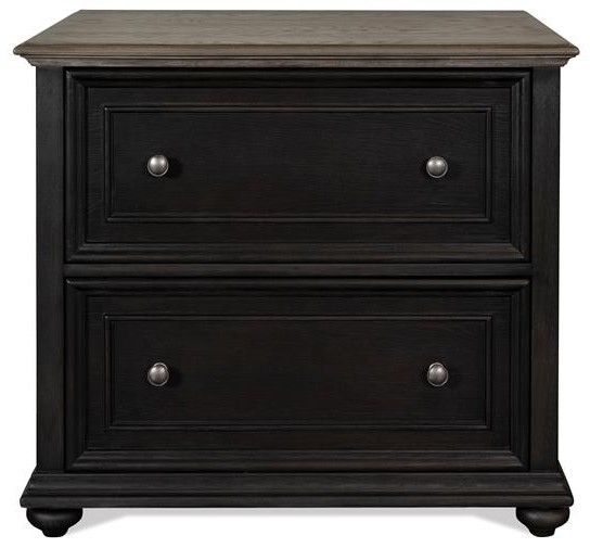 Riverside Furniture Regency Antique Oak/Matte Black Lateral File Cabinet-1