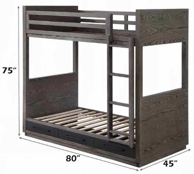 ACME Furniture Estevon Gray Oak Twin Over Twin Bunk Bed-2