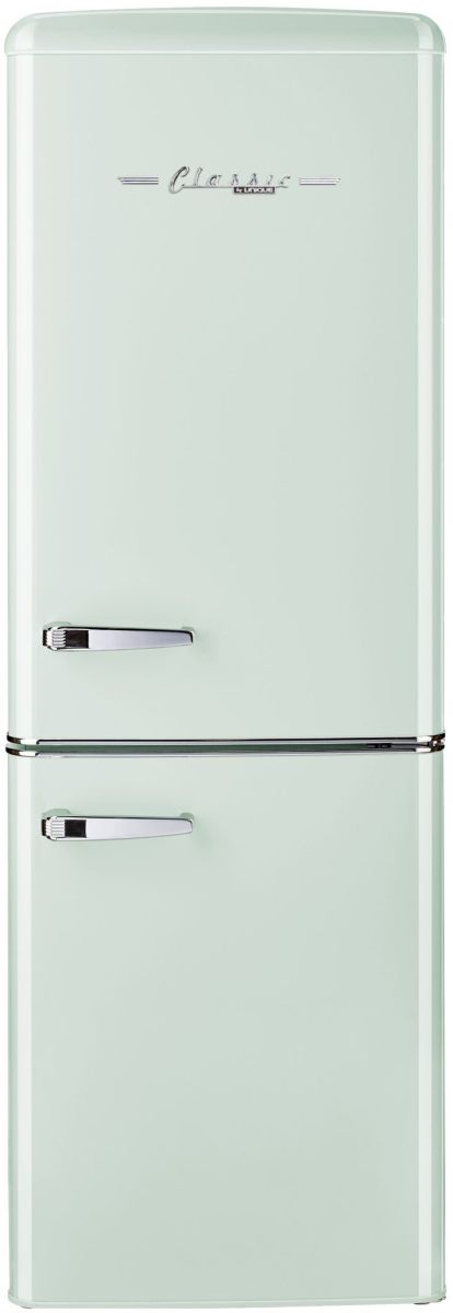 Unique® Appliances Classic Retro 7 Cu. Ft. Summer Mint Green Counter Depth Bottom Freezer Refrigerator-0