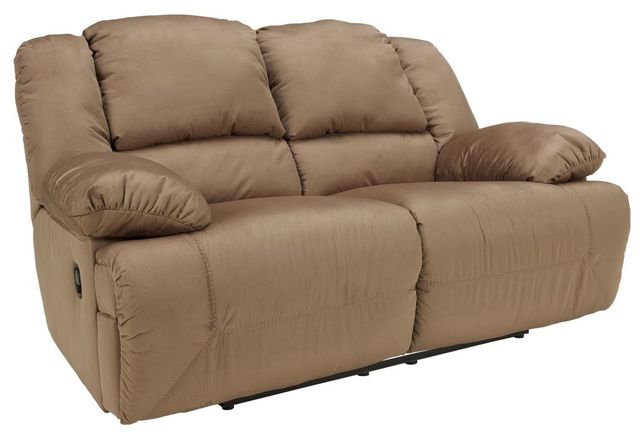 Signature Design by Ashley® Hogan Mocha Reclining Loveseat-0