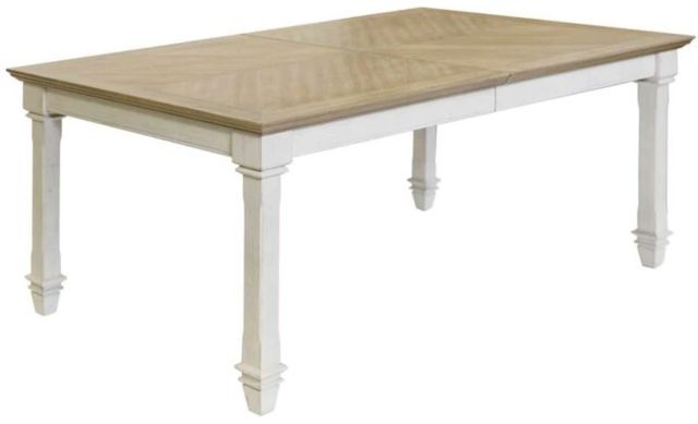 Martin Furniture Hartford Brown Extension Dining Table with Cream Base-0