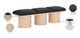 Meridian Furniture Pavilion 3-Piece Black/Natural 54" Modular Bench-3