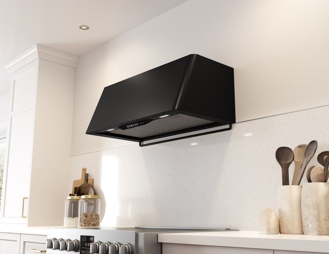 Zephyr Mesa Matte Black Range Hood Accent Rail-1