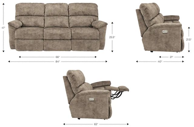 La-Z-Boy® Brooks Sugar Power Reclining Sofa with Headrest-2