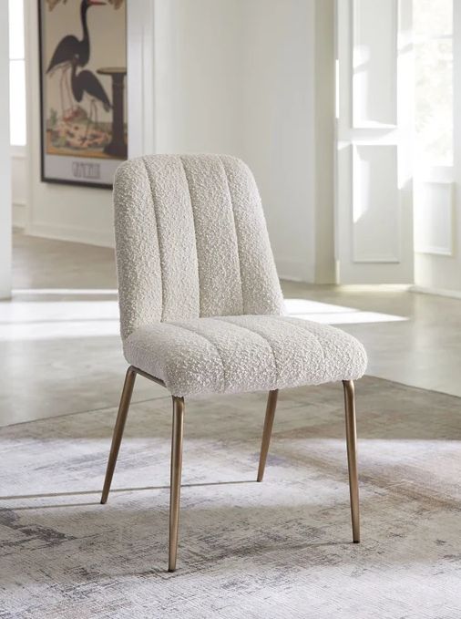 Modus Furniture Sunrise Apollo Ricotta/Brushed Bronze Upholstered Dining Chair-1
