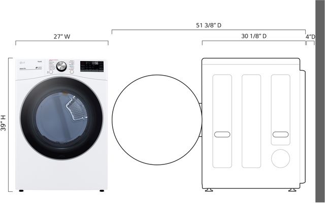 LG 7.4 Cu. Ft. White Front Load Gas Dryer-7