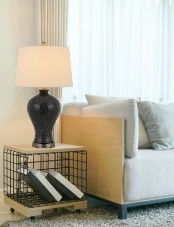 Cal® Lighting & Accessories Megara 2-Piece Marble/White Ceramic Table Lamp Set-1