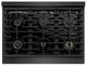 ZLINE Autograph Edition Paramount 36" Black Stainless Steel/Polished Gold Helix Handle Freestanding Gas Range with 6 Burner Cooktop and Convection Gas Oven-2